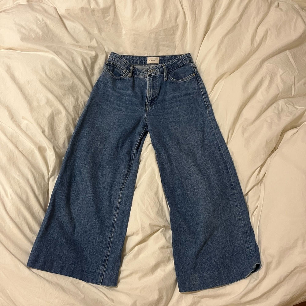 Frame Denim Wide-Leg Jeans in Classic Blue Wash